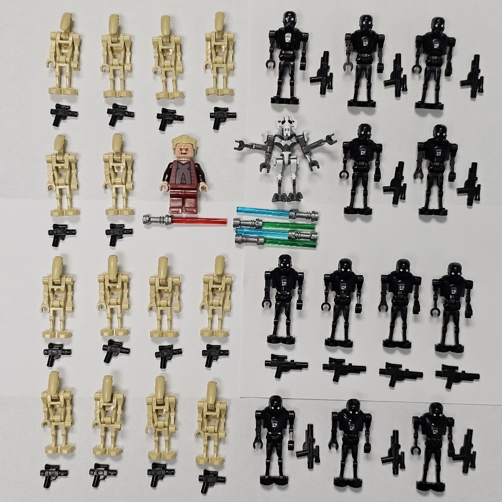 Lot of 28 Lego Compatible Star Wars Minifigures Palpatine Grievous Battle Droids